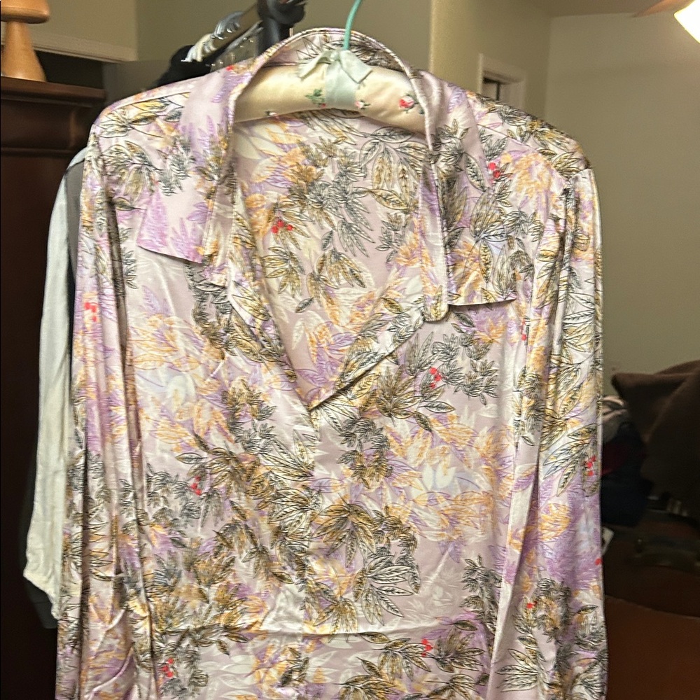 First Love Floral Blouse in Lavender and Gold